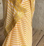 Stripes georgette designer saree with stitched blouse / silk saree with readymade blouse / stripes saree USA / saree blouse set / silk saree