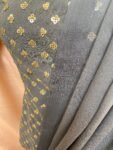 Georgette saree with sequin embroidered ready to wear blouse  | modern silk saree | cocktail saree  / saree with stitched  long blouse