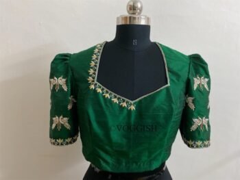 pure silk hand embroidery blouse /  saree maggam blouse / raw silk zardosi blouse / hand embroidered blouse / ready made blouse zardosi/