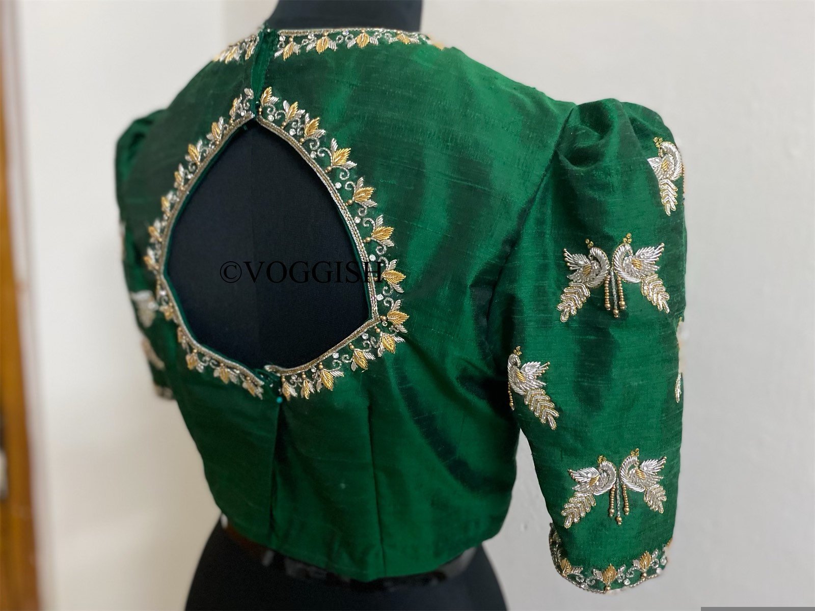 pure silk hand embroidery blouse / saree maggam blouse / raw silk zardosi blouse / hand embroidered blouse / ready made blouse zardosi/