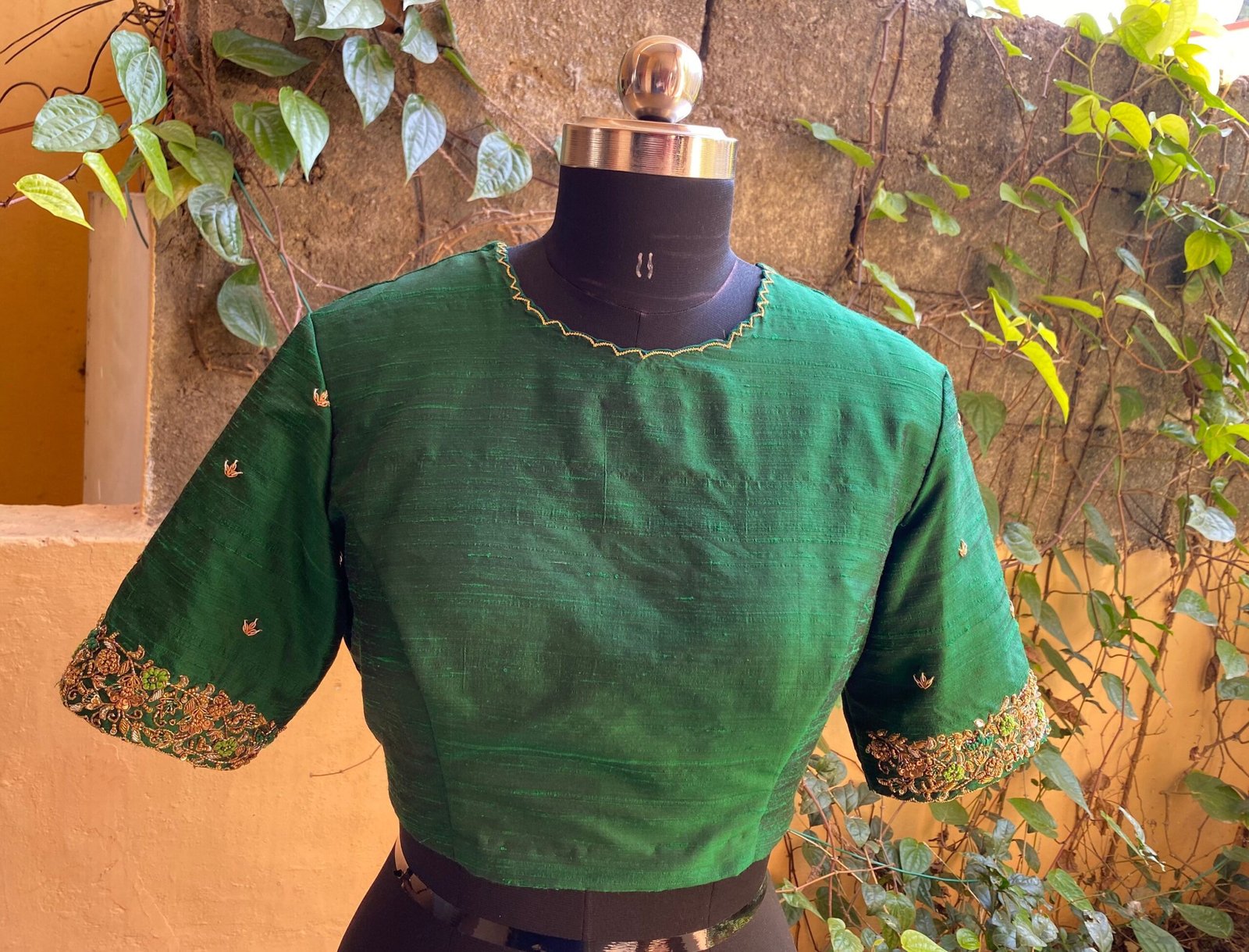 pure silk hand embroidery blouse / saree maggam blouse / raw silk zardosi blouse / hand embroidered blouse / ready made blouse zardosi/