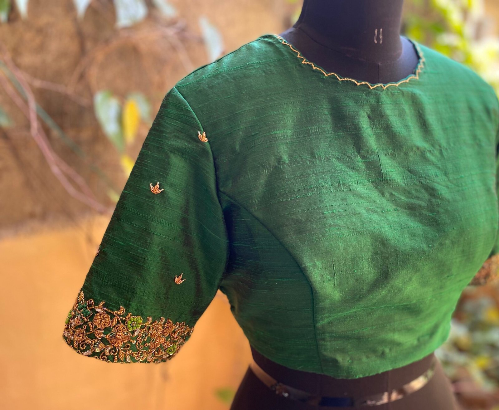 pure silk hand embroidery blouse / saree maggam blouse / raw silk zardosi blouse / hand embroidered blouse / ready made blouse zardosi/