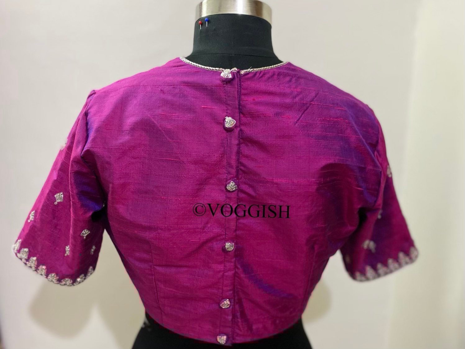 pure silk hand embroidery blouse / saree maggam blouse / raw silk zardosi blouse / hand embroidered blouse / ready made blouse zardosi/
