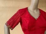 pure silk hand embroidery blouse / saree maggam red blouse / raw silk zardosi blouse / hand embroidered blouse / ready made blouse zardosi/