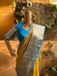 Big border silk saree with stitched blouse |traditional saree with readymade blouse | sarees USA | semi silk saree | voggish
