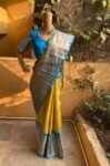 Big border silk saree with stitched blouse |traditional saree with readymade blouse | sarees USA | semi silk saree | voggish