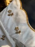 pure silk hand embroidery blouse / cream maggam blouse / raw silk zardosi blouse / hand embroidered blouse / designer ready made blouse