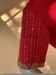 pure silk hand embroidery blouse / saree maggam red blouse / raw silk zardosi blouse / hand embroidered blouse / ready made blouse zardosi/