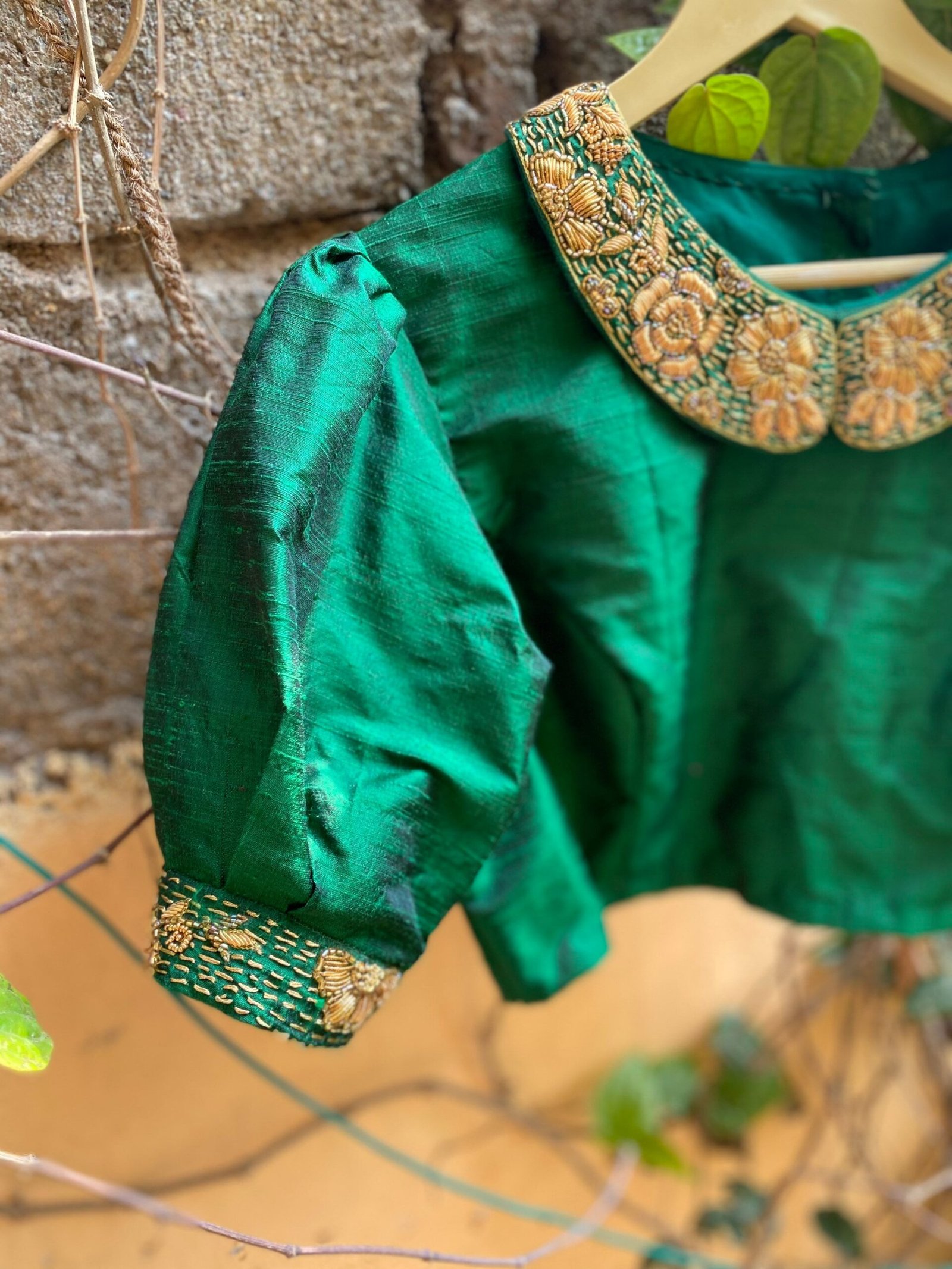 pure silk hand embroidery blouse / saree maggam blouse / collar zardosi blouse / hand embroidered blouse / ready made blouse zardosi