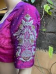 pure silk hand embroidery blouse / saree maggam blouse / purple zardosi blouse / hand embroidered blouse / pink ready made blouse zardosi