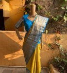 Big border silk saree with stitched blouse |traditional saree with readymade blouse | sarees USA | semi silk saree | voggish