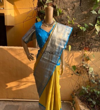 Big border silk saree with stitched blouse |traditional saree with readymade blouse | sarees USA | semi silk saree | voggish