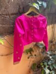 pure silk hand embroidery blouse / pink maggam blouse / silk zardosi blouse / hand embroidered blouse / ready made blouse zardosi/ pink