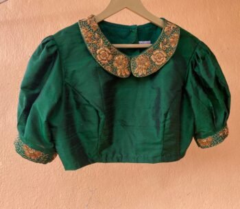 pure silk hand embroidery blouse /  saree maggam blouse / collar zardosi blouse / hand embroidered blouse / ready made blouse zardosi