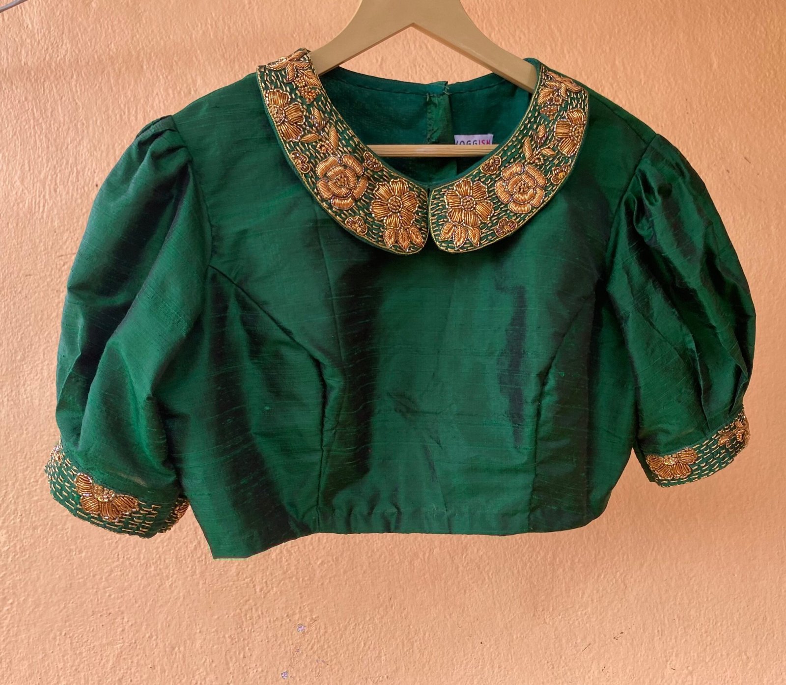 pure silk hand embroidery blouse / saree maggam blouse / collar zardosi blouse / hand embroidered blouse / ready made blouse zardosi