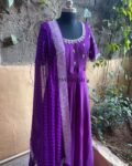 Hand embroidered Anarkali with pure handloom  banarasi dupatta / anarkali suit set / anarkali dupatta USA  / Indian dresses/ voggish USA