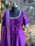 Hand embroidered Anarkali with pure handloom banarasi dupatta / anarkali suit set / anarkali dupatta USA / Indian dresses/ voggish USA