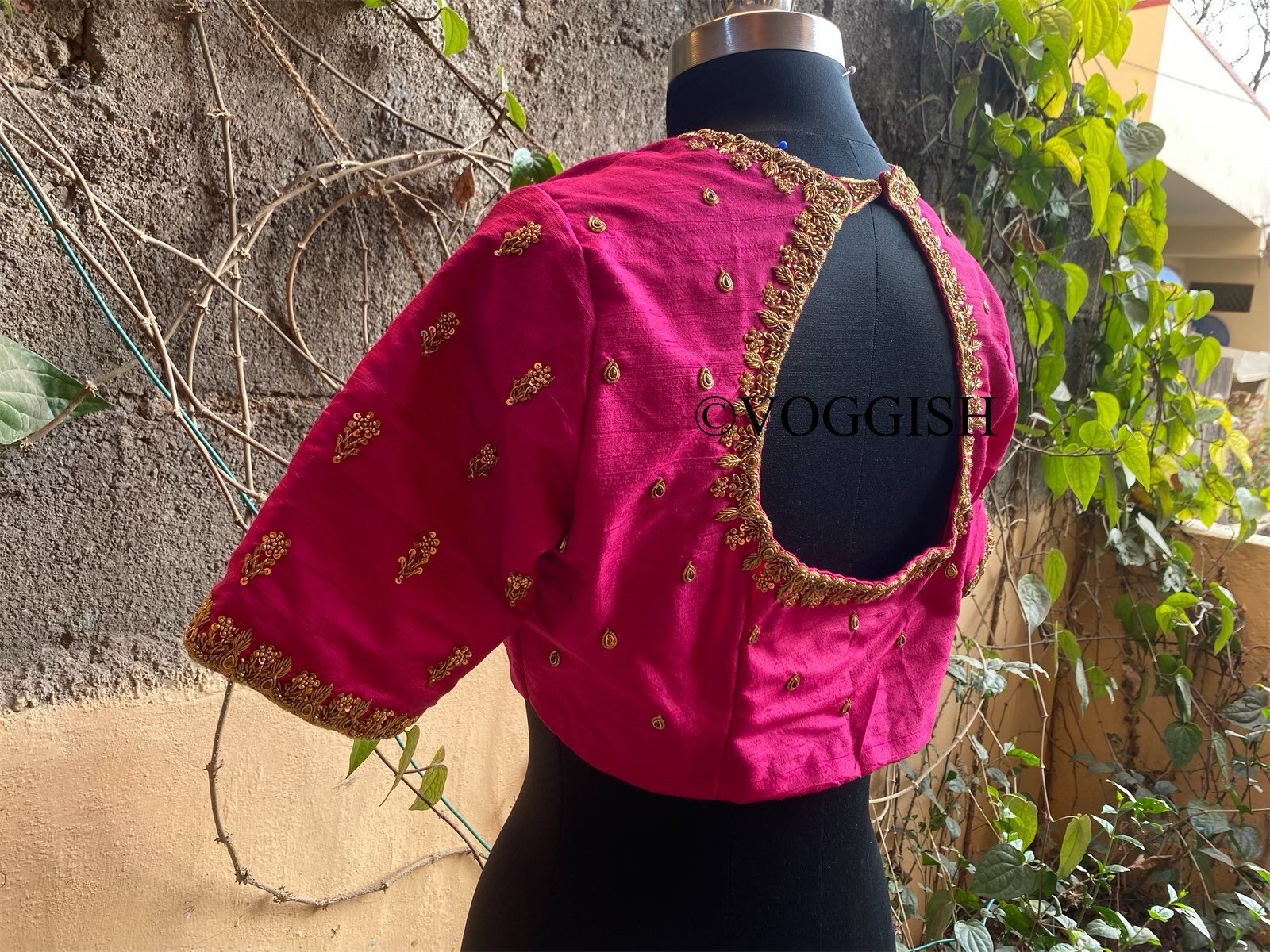 pure silk hand embroidery blouse / saree maggam blouse / raw silk zardosi blouse / hand embroidered blouse / ready made blouse zardosi/