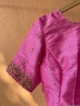 pure silk hand embroidery blouse / pinksaree maggam blouse / raw silk zardosi blouse / hand embroidered blouse / ready made blouse zardosi/