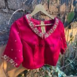 pure silk hand embroidery blouse /  saree maggam blouse / collar zardosi blouse / hand embroidered blouse / ready made blouse zardosi