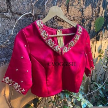 pure silk hand embroidery blouse /  saree maggam blouse / collar zardosi blouse / hand embroidered blouse / ready made blouse zardosi