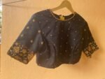 pure silk hand embroidery blouse /  black maggam blouse / raw silk zardosi blouse / hand embroidered blouse / ready made blouse zardosi/