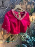 pure silk hand embroidery blouse /  saree maggam blouse / collar zardosi blouse / hand embroidered blouse / ready made blouse zardosi