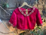 pure silk hand embroidery blouse /  saree maggam blouse / collar zardosi blouse / hand embroidered blouse / ready made blouse zardosi