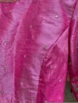 pure silk hand embroidery blouse /  pink maggam blouse / raw silk zardosi blouse / hand embroidered blouse / ready made blouse zardosi/