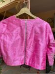 pure silk hand embroidery blouse /  pink maggam blouse / raw silk zardosi blouse / hand embroidered blouse / ready made blouse zardosi/