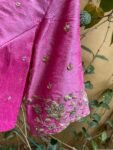 pure silk hand embroidery blouse /  pink maggam blouse / raw silk zardosi blouse / hand embroidered blouse / ready made blouse zardosi/