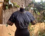 pure silk hand embroidery blouse /  black maggam blouse / raw silk zardosi blouse / hand embroidered blouse / ready made blouse zardosi/