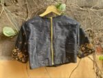 pure silk hand embroidery blouse /  black maggam blouse / raw silk zardosi blouse / hand embroidered blouse / ready made blouse zardosi/