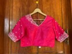 pure silk hand embroidery blouse / pink maggam blouse / silk zardosi blouse / hand embroidered blouse / ready made blouse zardosi/ pink