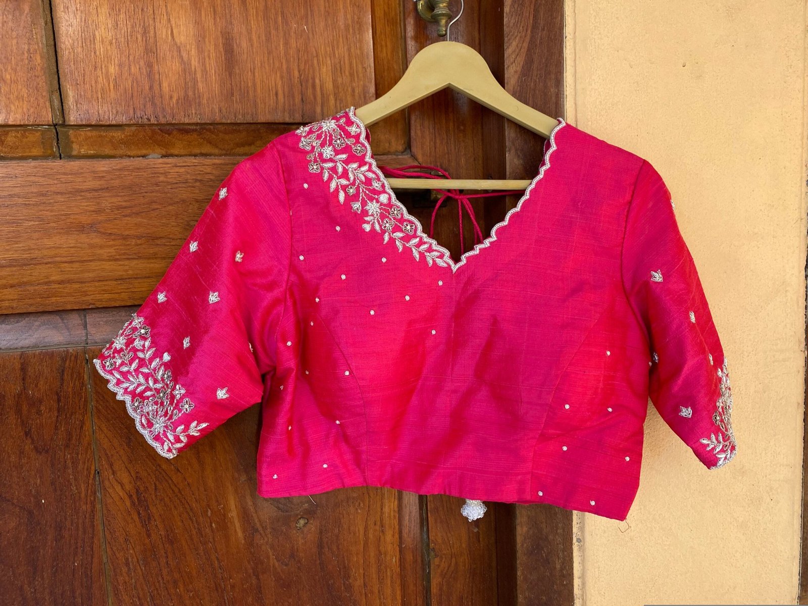 pure silk hand embroidery blouse / pink maggam blouse / silk zardosi blouse / hand embroidered blouse / ready made blouse zardosi/ pink