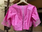 pure silk hand embroidery blouse /  pink maggam blouse / raw silk zardosi blouse / hand embroidered blouse / ready made blouse zardosi/