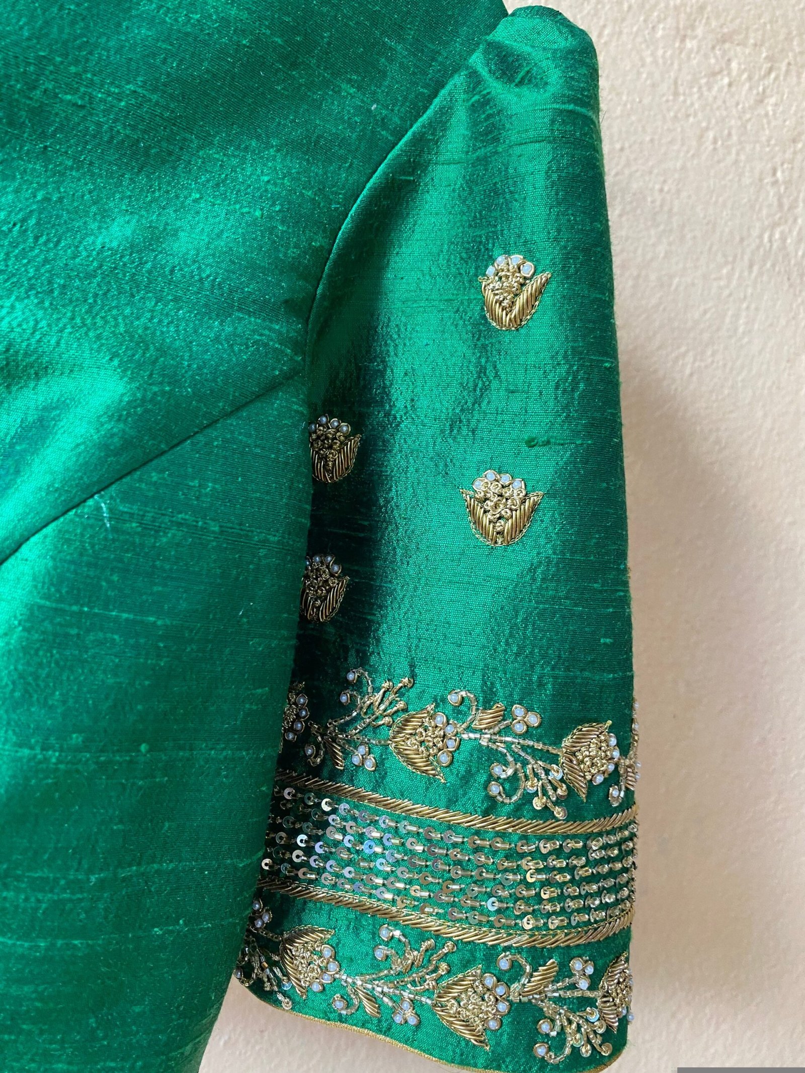pure silk hand embroidery blouse / saree maggam blouse / raw silk zardosi blouse / hand embroidered blouse / ready made blouse zardosi/