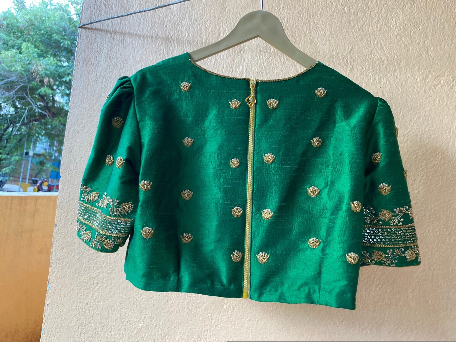 pure silk hand embroidery blouse / saree maggam blouse / raw silk zardosi blouse / hand embroidered blouse / ready made blouse zardosi/