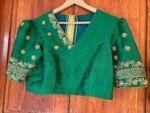 pure silk hand embroidery blouse / saree maggam blouse / raw silk zardosi blouse / hand embroidered blouse / ready made blouse zardosi/