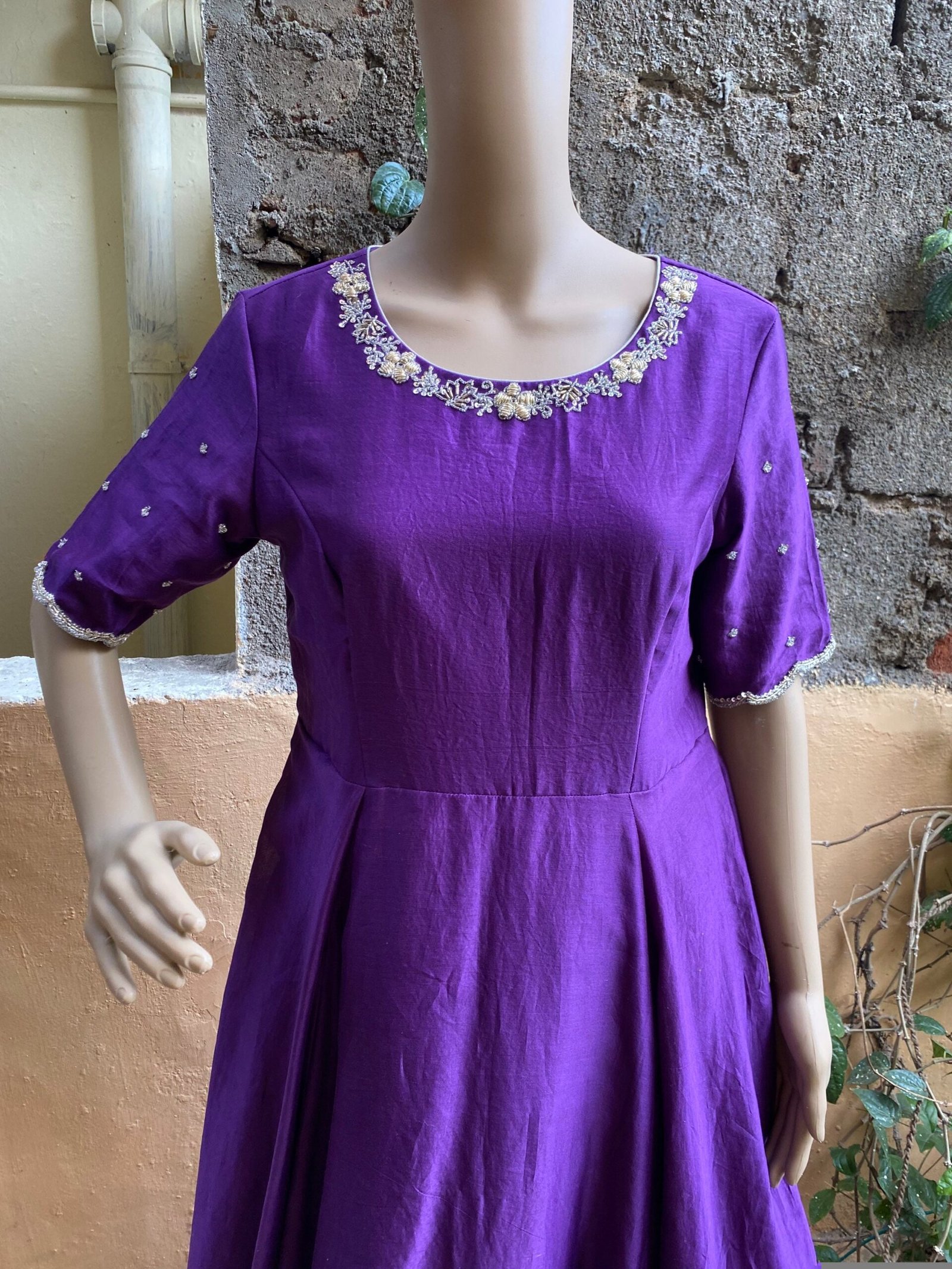 Hand embroidered Anarkali with floral dupatta / anarkali suit set / anarkali dupatta USA / Indian dresses/ voggish USA