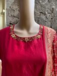 Hand embroidered Anarkali with banarasi handloom dupatta / anarkali suit set / anarkali dupatta USA / Indian dresses/ voggish USA