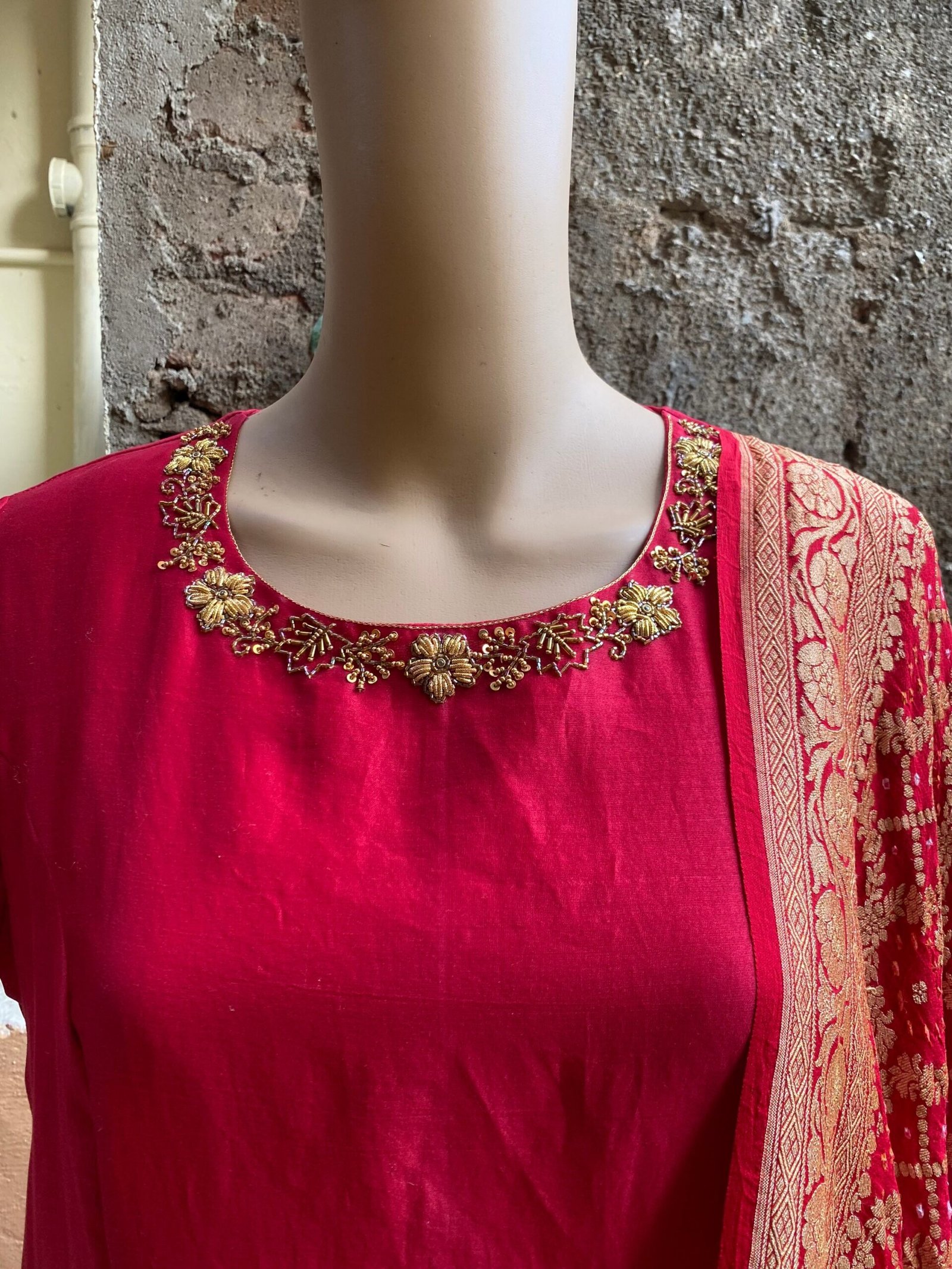 Hand embroidered Anarkali with banarasi handloom dupatta / anarkali suit set / anarkali dupatta USA / Indian dresses/ voggish USA