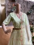 Women’s lehenga set / teen crop top lehenga / Indian crop top skirt USA / wedding lehenga USA /green lehenga skirt/voggish usa