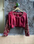 pure silk hand embroidery blouse / red maggam blouse / raw silk zardosi blouse / hand embroidered blouse / ready made blouse zardosi/