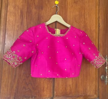 pure silk hand embroidery blouse /  saree maggam blouse / raw silk zardosi blouse / hand embroidered blouse / ready made blouse zardosi/