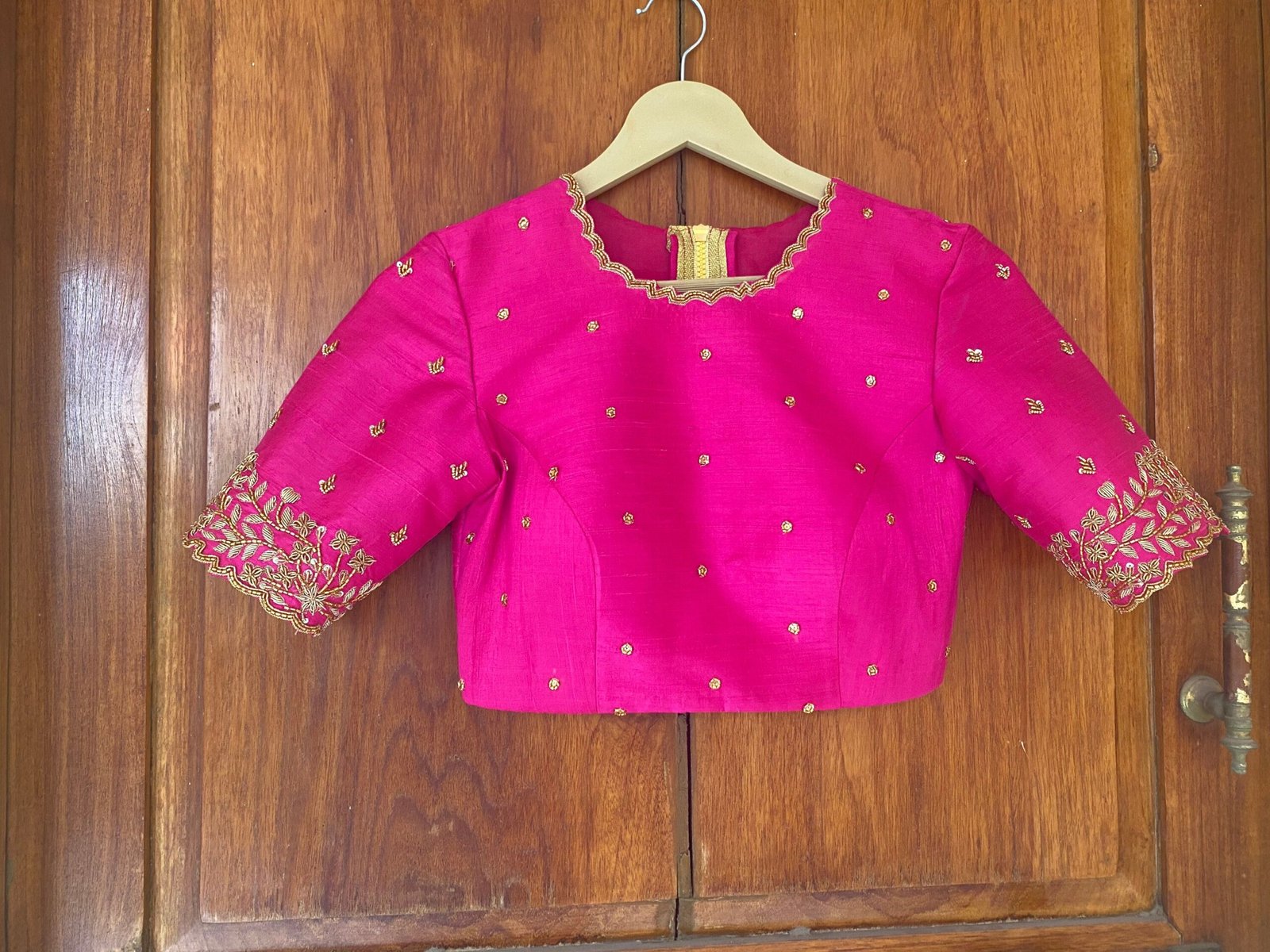 pure silk hand embroidery blouse / saree maggam blouse / raw silk zardosi blouse / hand embroidered blouse / ready made blouse zardosi/