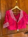 pure silk hand embroidery blouse / pink maggam blouse / silk zardosi blouse / hand embroidered blouse / ready made blouse zardosi/ pink