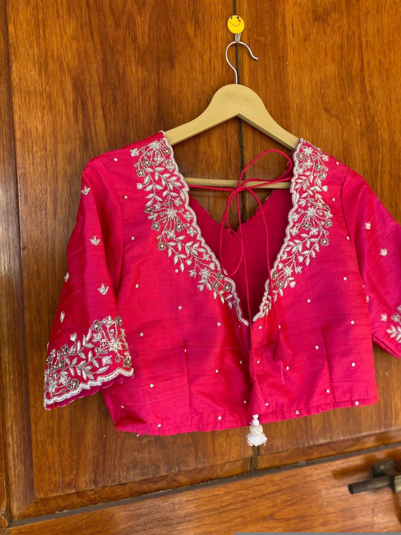 pure silk hand embroidery blouse / pink maggam blouse / silk zardosi blouse / hand embroidered blouse / ready made blouse zardosi/ pink