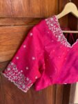 pure silk hand embroidery blouse / pink maggam blouse / silk zardosi blouse / hand embroidered blouse / ready made blouse zardosi/ pink