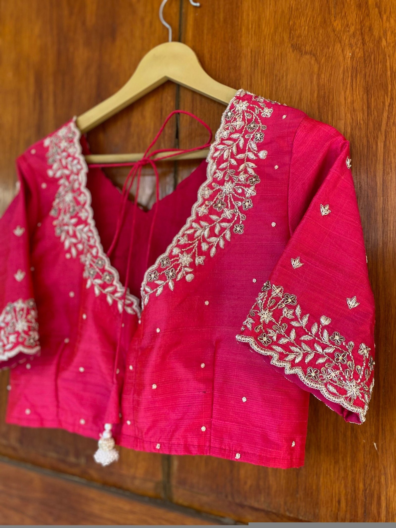 pure silk hand embroidery blouse / pink maggam blouse / silk zardosi blouse / hand embroidered blouse / ready made blouse zardosi/ pink